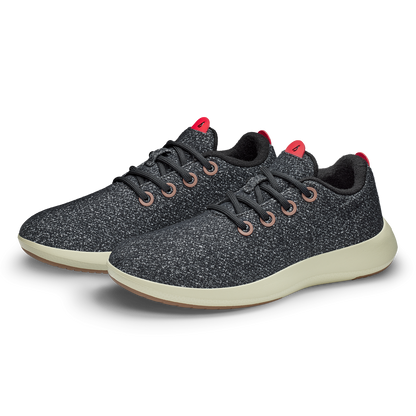 Women's Wool Runner Mizzles - Dark Grey/Bloom Red (Arid Beige Sole)