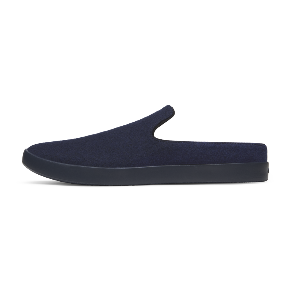 Men's Wool Lounger Mule - Deep Navy (True Navy Sole)
