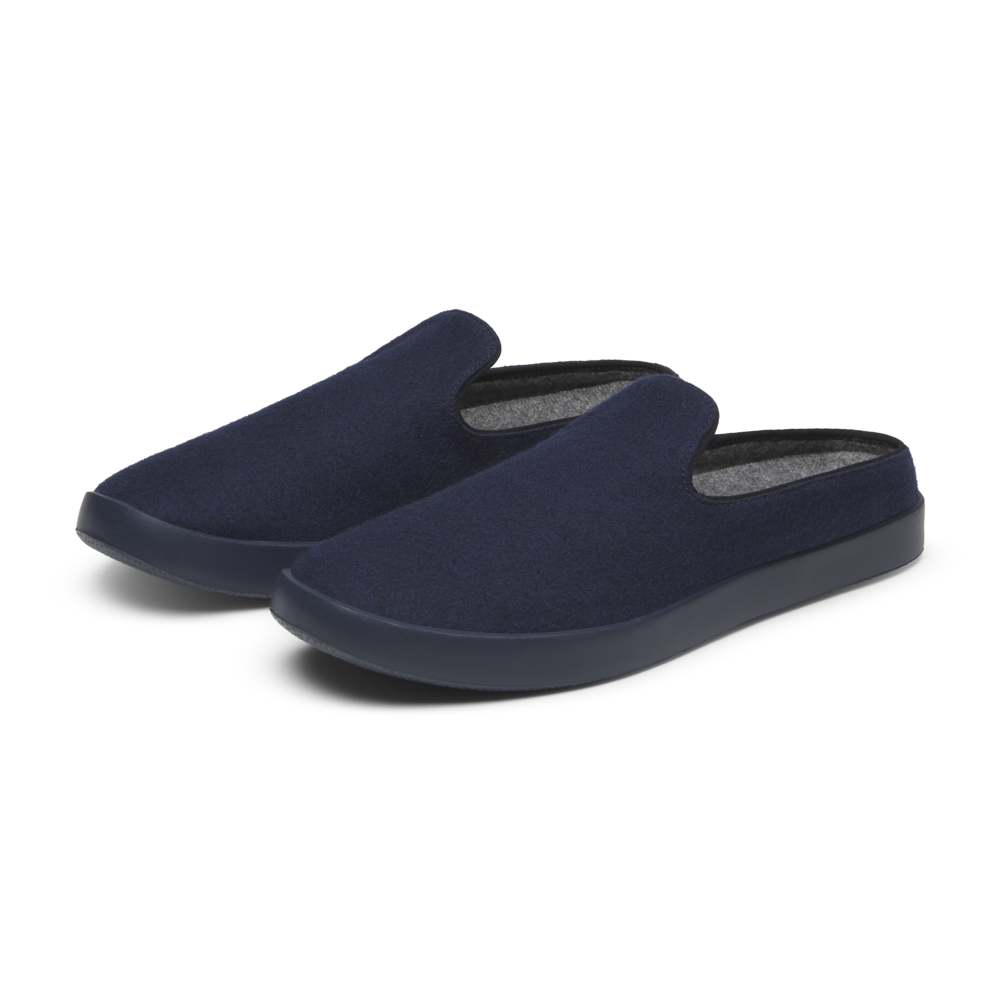 Men's Wool Lounger Mule - Deep Navy (True Navy Sole)