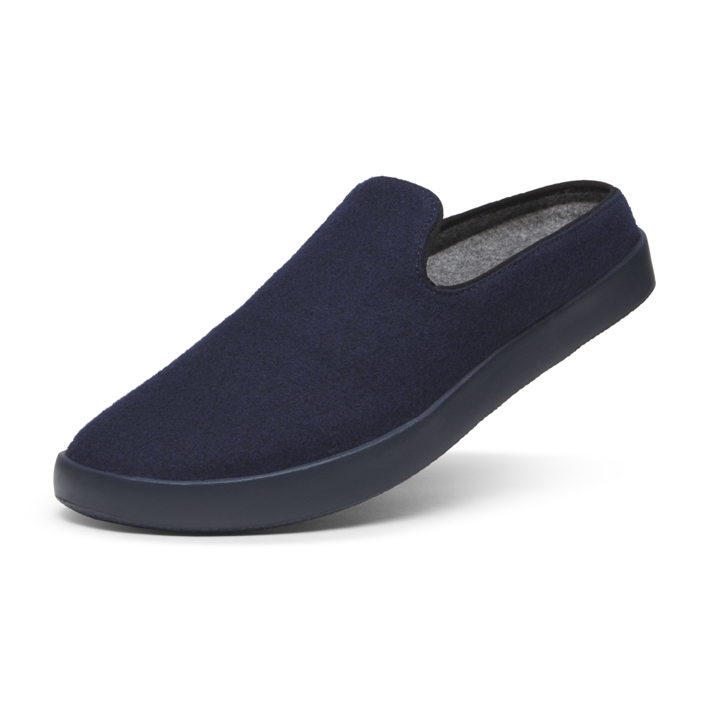 Men's Wool Lounger Mule - Deep Navy (True Navy Sole)